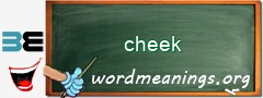 WordMeaning blackboard for cheek